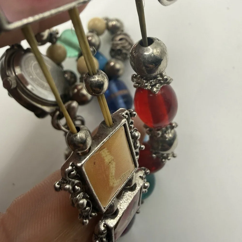 Boho Multicolor Beaded Wrap Bracelet Watch Geneva Quartz Chunky‎ Beads